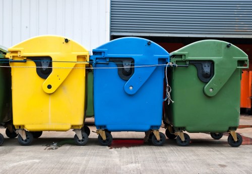 Safe rubbish removal team completing final waste handling and disposal