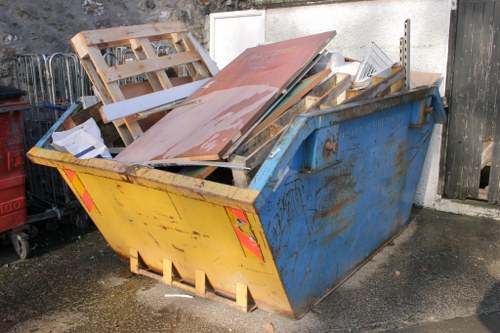 Old furniture and appliances prepared for bulk collection