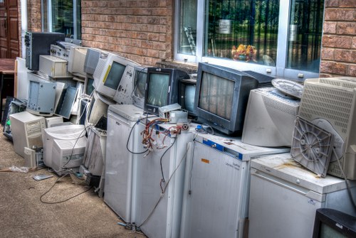 Commercial office clearance preparation in Pimlico with desks and chairs